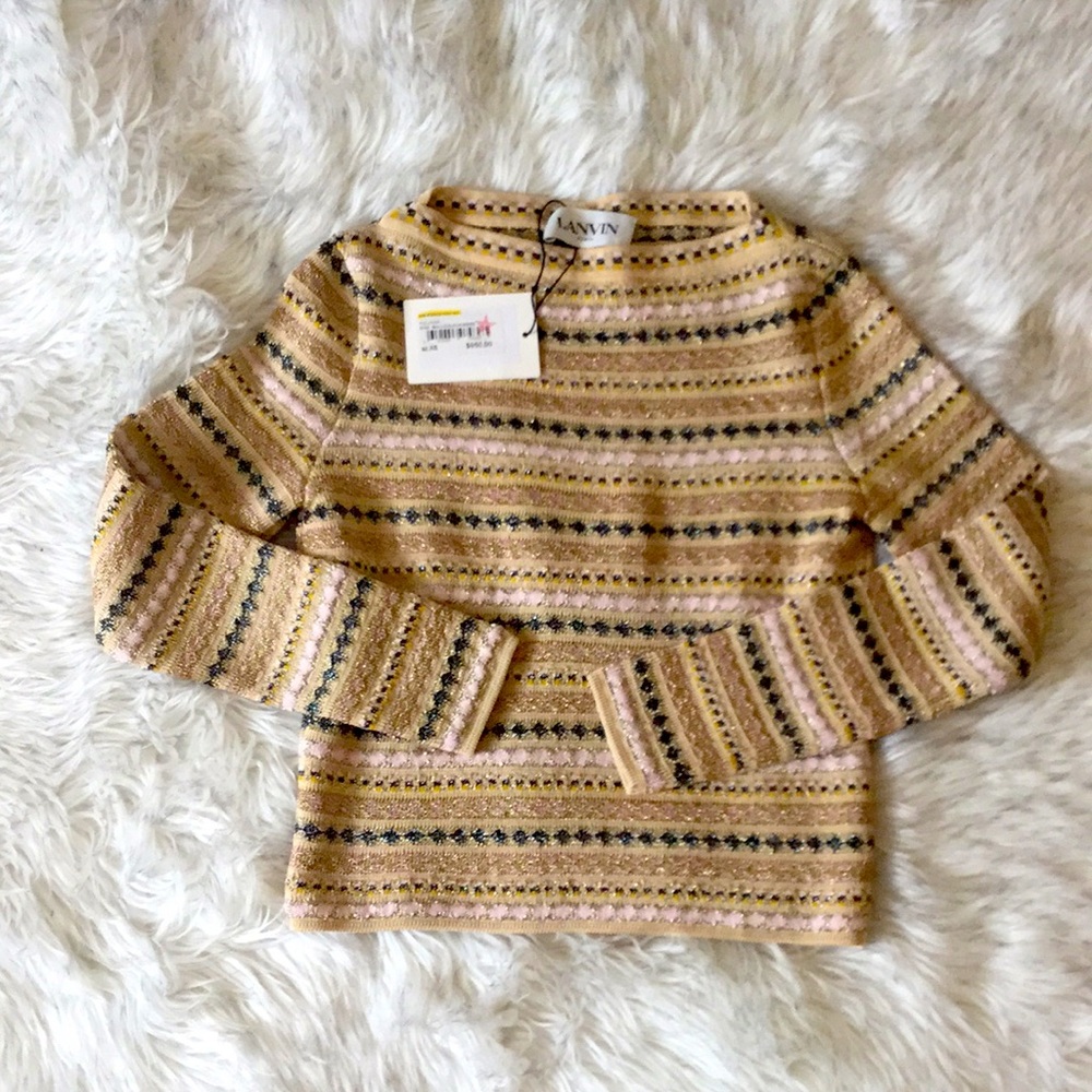 Lanvin multicolor metallic print pullover NWT - XS